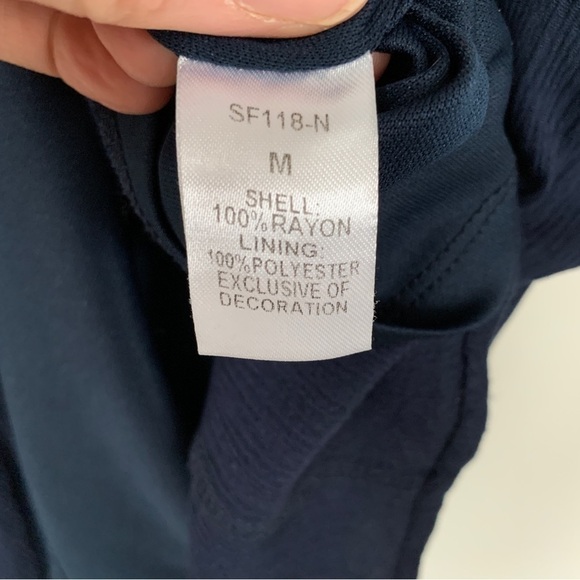 THML‎ Navy Blue Embroidered Sleeveless Dress Size M - Picture 5 of 8